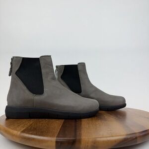 New Womens Softwalk Albany‎ Taupe Leather Chelsea Platform Ankle Boots Size 8 N